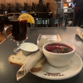 Veselka - Vegetarian Borscht and mulled wine - Ukrainian Near Me - New York, New York Veselka - Vegetarian Borscht and mulled wine - Ukrainian Near Me - New York, New York