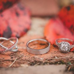 Wing Wah - All 3 platinum rings (2 wedding rings and 1 engagement ring) custom made at Wing Wah