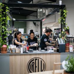 Cirelli Coffee Roasting - Emily & team at the counter.