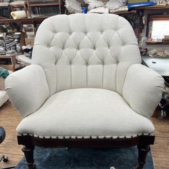 Rahimi Upholstery - After reupholstery - finished chair with new fabric - Furniture Reupholstery Near Me - Edison, New Jersey Rahimi Upholstery - After reupholstery - finished chair with new fabric - Furniture Reupholstery Near Me - Edison, New Jersey