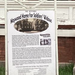 The Historic Maywood Home for Soldiers' Widows - Historical Marker outside