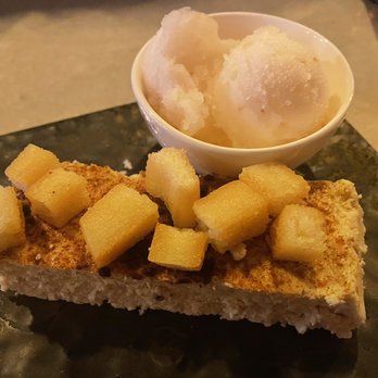 Maguro Sushi - Coquito cheesecake & lychee sorbet - Sushi Bars Near Me - Orlando, Florida Maguro Sushi - Coquito cheesecake & lychee sorbet - Sushi Bars Near Me - Orlando, Florida
