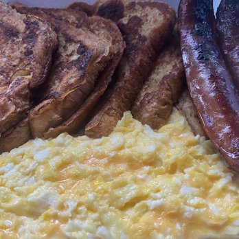 Sunnyside Cafe - a plate of eggs, toast, and sausage - Cafes Near Me - North Miami, Florida