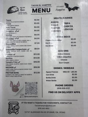 Menu photo 5 Tacos El Vampiro Sylmar, CA Menu photo 5 Tacos El Vampiro Sylmar, CA