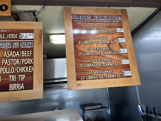 Menu photo 2 Carnitas El Bajio Modesto, CA