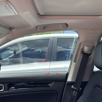 John's Window Tinting - More air bubbles, these are so large you can see the sun reflecting through them on the black interior. - Car Window Tinting Near Me - La Vergne, Tennessee