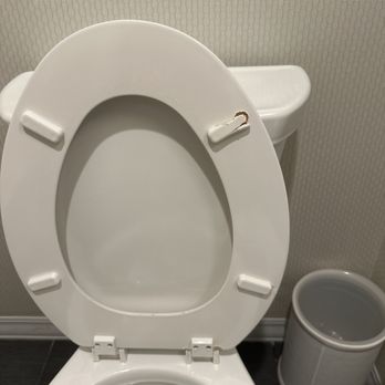 Hampton Inn Snyder - Cracked toilet seat with no bags in any of the trash cans - Hotels Near Me - Snyder, Texas