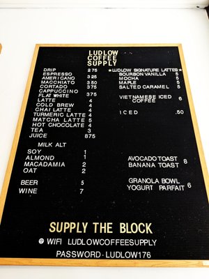 Menu photo 6 Ludlow Coffee Supply New York, NY Menu photo 6 Ludlow Coffee Supply New York, NY