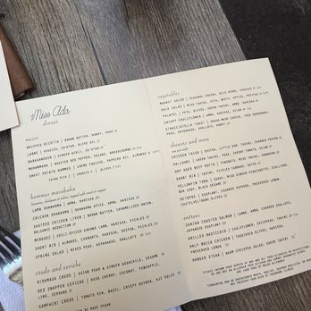 Miss Ada - Menu - Mediterranean Near Me - Brooklyn, New York Miss Ada - Menu - Mediterranean Near Me - Brooklyn, New York