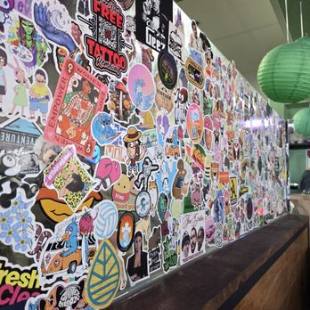 Cheba Hut Toasted Subs - Sticker wall along booths. We added a few - Sandwiches Near Me - San Antonio, Texas Cheba Hut Toasted Subs - Sticker wall along booths. We added a few - Sandwiches Near Me - San Antonio, Texas