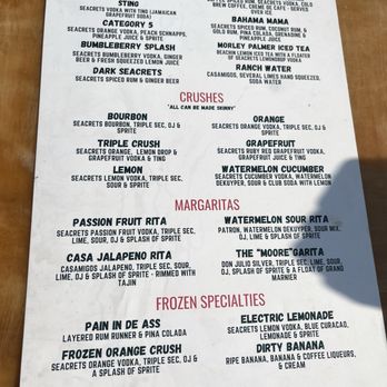 Seacrets - Menu - Bars Near Me - Ocean City, Maryland