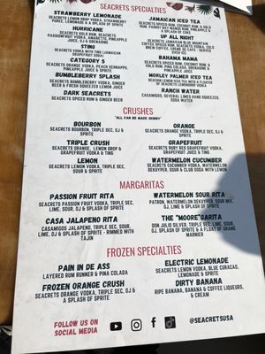 Menu photo 5 Seacrets Ocean City, MD