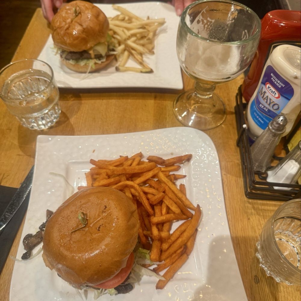 The Brick Pony Pub - "The Regular" burger with sweet potato fries - American Near Me - Basalt, Colorado The Brick Pony Pub - "The Regular" burger with sweet potato fries - American Near Me - Basalt, Colorado