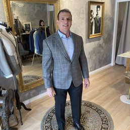 Custom shirt, sports coat, and trousers. Custom shirt, sports coat, and trousers.