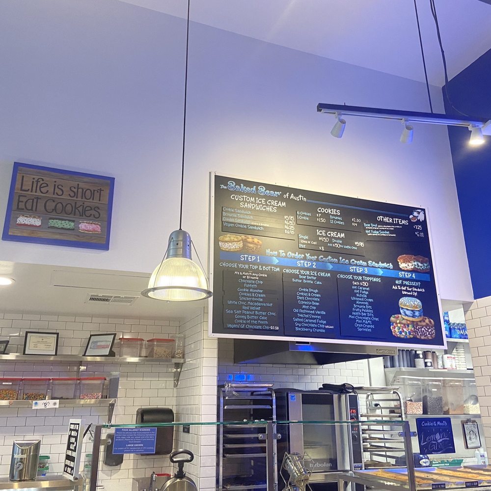 The Baked Bear - Menu/inside - Ice Cream & Frozen Yogurt Near Me - Austin, Texas The Baked Bear - Menu/inside - Ice Cream & Frozen Yogurt Near Me - Austin, Texas