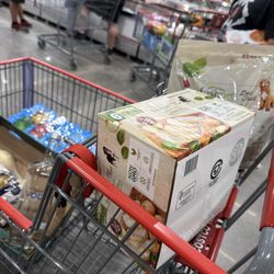 Costco - Today's small basket. Seltzer, Vodka, Onions, FreshPet dog food