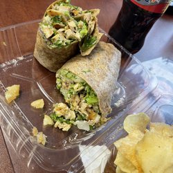 Good Fellows Pizza - Chicken Cesar wrap with home made chips