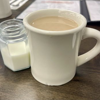 Central Street Cafe - Tea with ample milk pitcher! - Breakfast & Brunch Near Me - East Bridgewater, Massachusetts