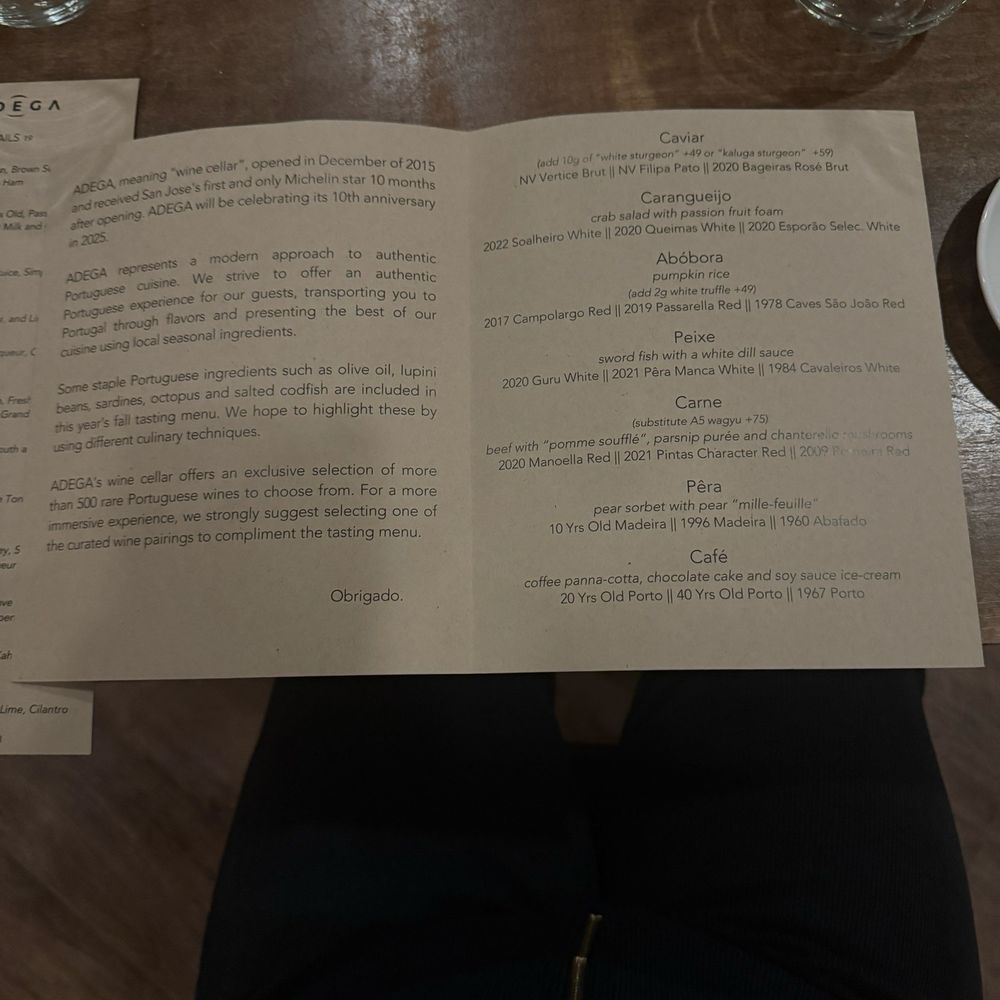 ADEGA Restaurant - Menu - Portuguese Near Me - San Jose, California