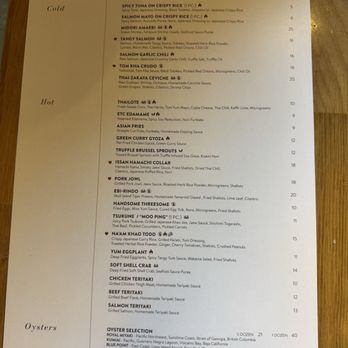 Etc Bar X Thaizakaya - Menu - Thai Near Me - Costa Mesa, California