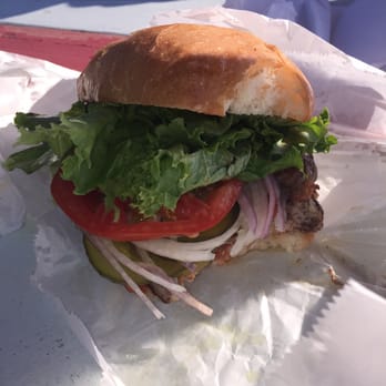 Kill Devil's Frozen Custard & Beach Fries - Burger so big you can barely fit it in your mouth! - Ice Cream & Frozen Yogurt Near Me - Kill Devil Hills, North Carolina