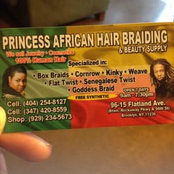 Princess African Hair Braiding - Says free synthetic hair but I was charged separately for the hair. Smh.