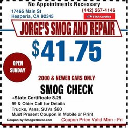 Jorge's smog Check - Jorge's Smog Check - STAR STATION