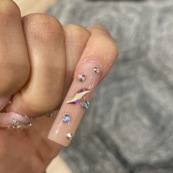 AJ Nails Spa - Random jewels I did not ask for - Nail Salons Near Me - Vacaville, California