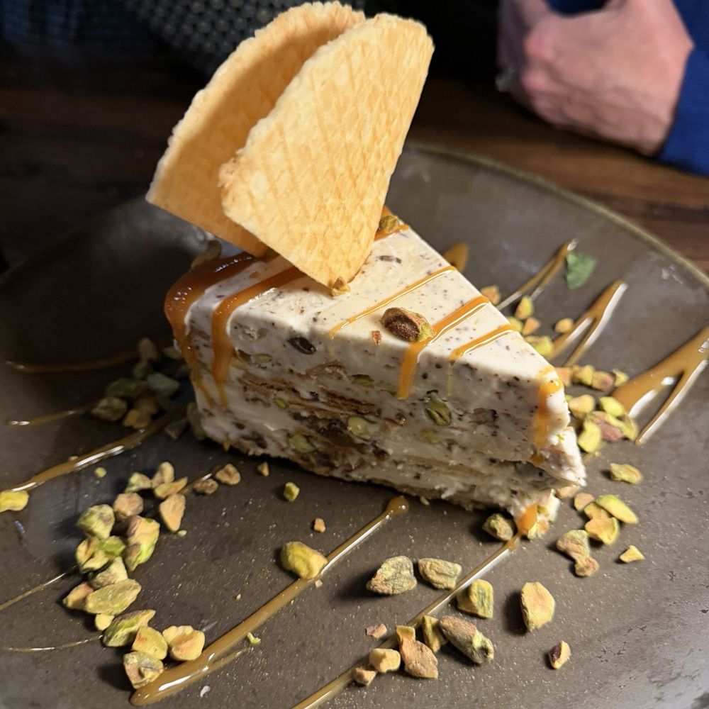 Cactus Canyon - Fun pistachio dessert; not as good as the one at The Mexican, but A for effort - Tex-Mex Near Me - Argyle, Texas