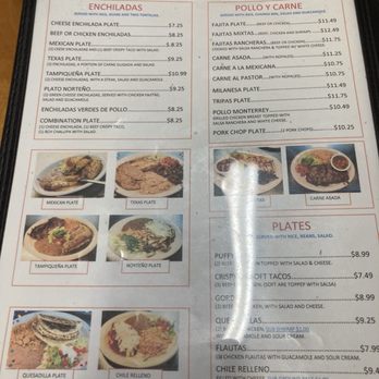 Yatzil Mexican Restaurant  - Part of the menu - Mexican Near Me - San Antonio, Texas