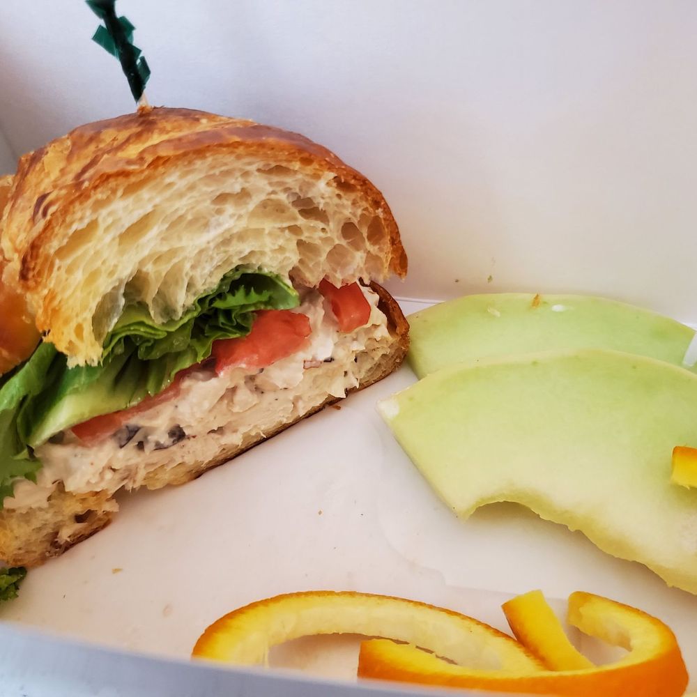 La Farm Bakery - Chicken salad on Croissant, side of fresh fruit - Bakeries Near Me - Raleigh, North Carolina