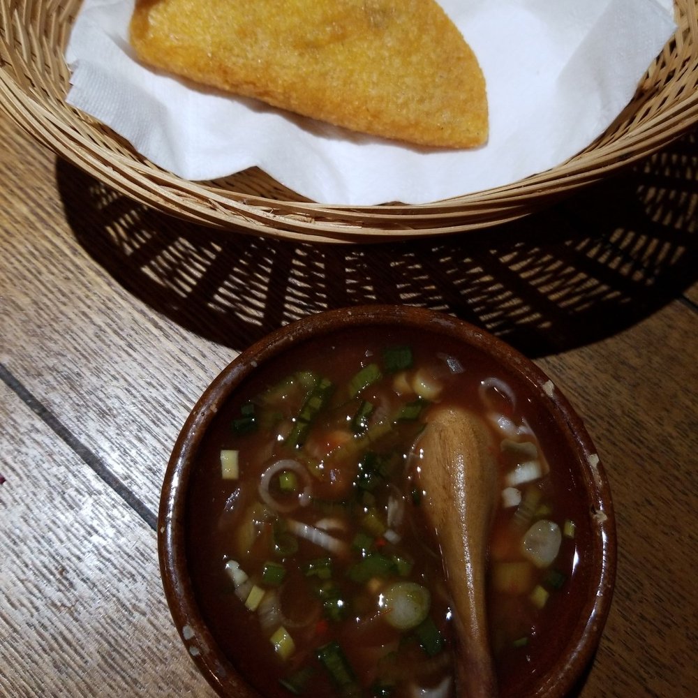 The Toston - $2 empanada comes with a salsa - Colombian Near Me - Markham, Ontario