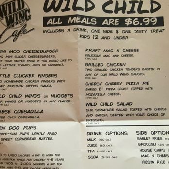 Wild Wing Cafe - Kids' Menu - Chicken Wings Near Me - Raleigh, North Carolina Wild Wing Cafe - Kids' Menu - Chicken Wings Near Me - Raleigh, North Carolina
