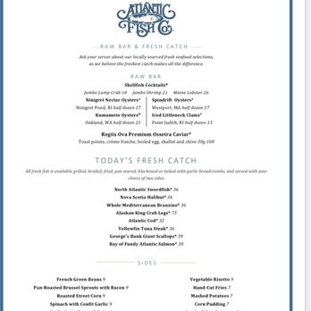 Atlantic Fish - Oyster Menu - Seafood Near Me - Boston, Massachusetts Atlantic Fish - Oyster Menu - Seafood Near Me - Boston, Massachusetts