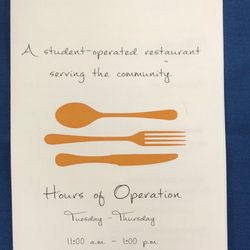 The Bistro - MCCTC - Front of Menu