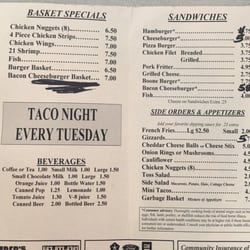 Anchor Inn Supper Club - Latest menu