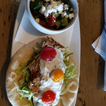 The Cutwater on Payette Lake - Chicken pita sandwich with cucumber salad. Even though it's on the sandwich menu doesn't come with fries. - New American Near Me - McCall, Idaho The Cutwater on Payette Lake - Chicken pita sandwich with cucumber salad. Even though it's on the sandwich menu doesn't come with fries. - New American Near Me - McCall, Idaho