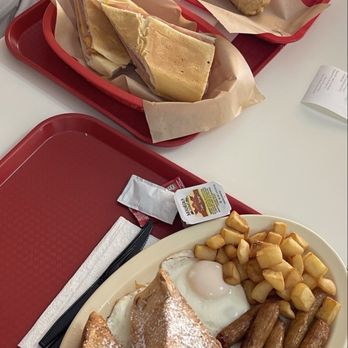 Las Canarias - French toast, potatoes, eggs and sausage. Ham and cheese toasted sandwich. Pastry. Bacon egg and cheese. - Breakfast & Brunch Near Me - San Juan, Puerto Rico Las Canarias - French toast, potatoes, eggs and sausage. Ham and cheese toasted sandwich. Pastry. Bacon egg and cheese. - Breakfast & Brunch Near Me - San Juan, Puerto Rico