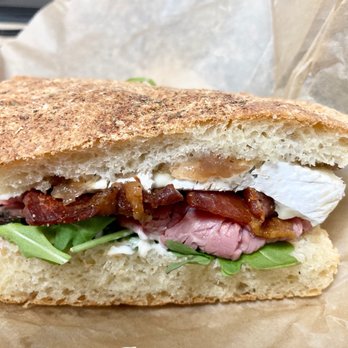 Ghost Kitchen Orlando - Roast Beef, Brie, & Bacon Focaccia Sandwich - Food Delivery Services Near Me - Belle Isle, Florida Ghost Kitchen Orlando - Roast Beef, Brie, & Bacon Focaccia Sandwich - Food Delivery Services Near Me - Belle Isle, Florida