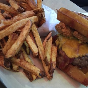 Grill 'Em All - Waffle chicken and burger bacon - Burgers Near Me - Long Beach, California Grill 'Em All - Waffle chicken and burger bacon - Burgers Near Me - Long Beach, California
