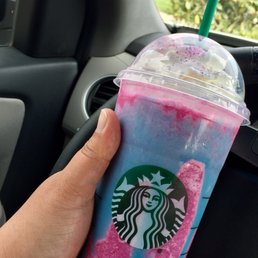 Unicorn frappuccino with coconut milk
