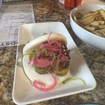 Woodstone Tavern - Pork belly Bao buns ..love!!! - New American Near Me - Holyoke, Massachusetts Woodstone Tavern - Pork belly Bao buns ..love!!! - New American Near Me - Holyoke, Massachusetts