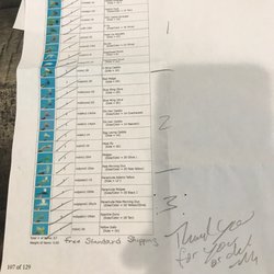 Big Y Fly - Color packing list
