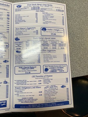 Menu photo 2 Uncle Harry's Deli Restaurant Saint Clair Shores, MI