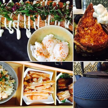Kasa Moto - Salmon tataki on toast, french toast with poached nashi, breakfast bento - Japanese Near Me - Toronto, Ontario Kasa Moto - Salmon tataki on toast, french toast with poached nashi, breakfast bento - Japanese Near Me - Toronto, Ontario