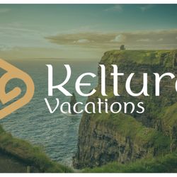 Kelturas Vacations - Our new logo, on a background of an Irish landscape.