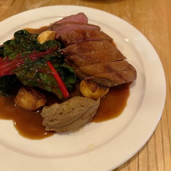 Wynona - Ontario Muscovy duck breast, Tokyo turnips, Swiss chard, pine mushroom & black truffle ketchup - Italian Near Me - Toronto, Ontario Wynona - Ontario Muscovy duck breast, Tokyo turnips, Swiss chard, pine mushroom & black truffle ketchup - Italian Near Me - Toronto, Ontario