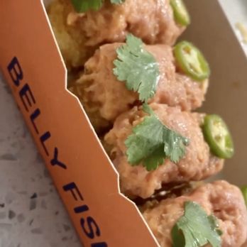 Belly Fish - Spicy Tuna Crispy Rice (2 per order) - Sushi Bars Near Me - Hallandale Beach, Florida Belly Fish - Spicy Tuna Crispy Rice (2 per order) - Sushi Bars Near Me - Hallandale Beach, Florida