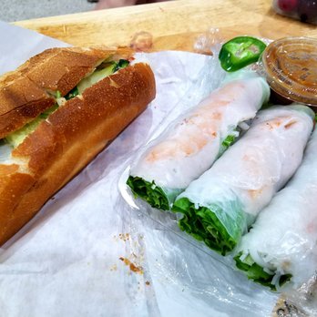 Cam Hung - Not what it used to be. Wimpy meatless sammy and torn spring rolls. - Vietnamese Near Me - Sunnyvale, California