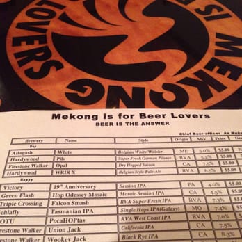 Mekong - Beer list - Vietnamese Near Me - Richmond, Virginia Mekong - Beer list - Vietnamese Near Me - Richmond, Virginia